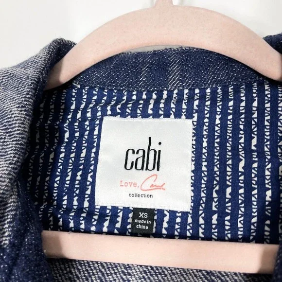 CAbi Women's Adventure Anorak Long Jacket Blue Zip Front Hooded #5100 Size‎ XS - Picture 3 of 7